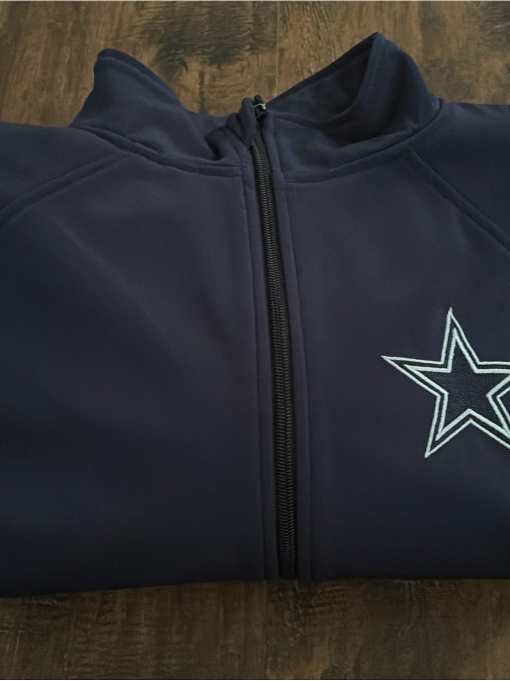 Men's Navy Windbreaker Jacket with Star Patch - Picture 3 of 6